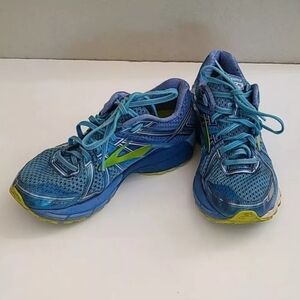 Brooks GTS 17 Running Sneakers Blue Lime Sz 8.5 Shoes